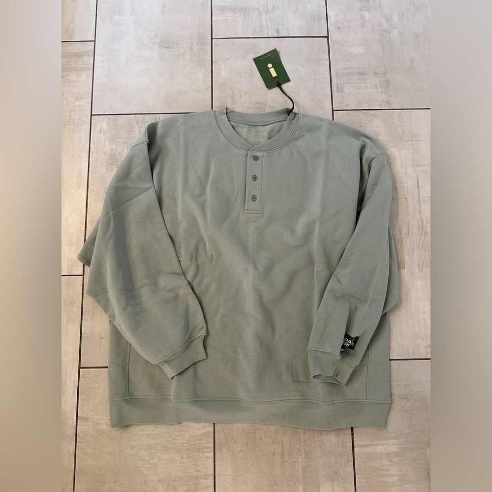 DAILY DRILLS XS/S Fleece Henley in Harbor-